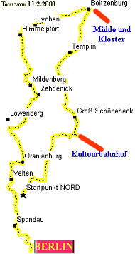 Vom GPS aufgezeichnete Strecke,
mit Waypoint+ geplottet